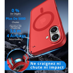 Vansdon Magnétique Coque pour iPhone 16 avec 1 Verre Trempé, Compatible avec MagSafe, Protection Contre Les Chutes de qualité Mi