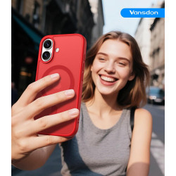 Vansdon Magnétique Coque pour iPhone 16 avec 1 Verre Trempé, Compatible avec MagSafe, Protection Contre Les Chutes de qualité Mi