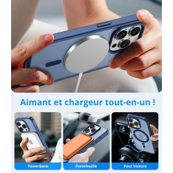 Vansdon Magnétique Coque pour iPhone 15 Pro avec 1 Verre Trempé, Compatible avec MagSafe, Protection Contre Les Chutes de qualit