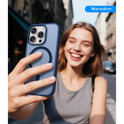 Vansdon Magnétique Coque pour iPhone 15 Pro avec 1 Verre Trempé, Compatible avec MagSafe, Protection Contre Les Chutes de qualit