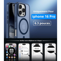 Vansdon Magnétique Coque pour iPhone 16 Pro avec 1 Verre Trempé, Compatible avec MagSafe, Protection Contre Les Chutes de qualit