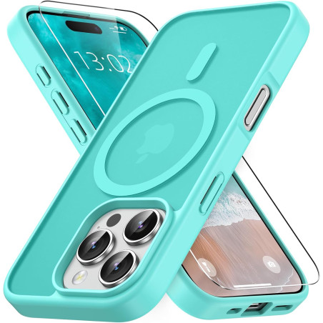 Vansdon Magnétique Coque pour iPhone 16 Pro avec 1 Verre Trempé, Compatible avec MagSafe, Protection Contre Les Chutes de qualit