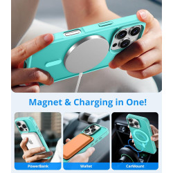 Vansdon Magnétique Coque pour iPhone 16 Pro avec 1 Verre Trempé, Compatible avec MagSafe, Protection Contre Les Chutes de qualit