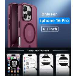 Vansdon Magnétique Coque pour iPhone 16 Pro avec 1 Verre Trempé, Compatible avec MagSafe, Protection Contre Les Chutes de qualit