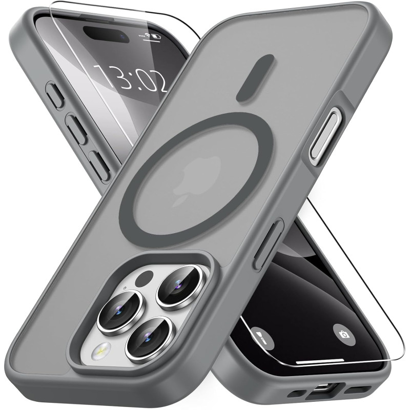 Vansdon Magnétique Coque pour iPhone 16 Pro avec 1 Verre Trempé, Compatible avec MagSafe, Protection Contre Les Chutes de qualit