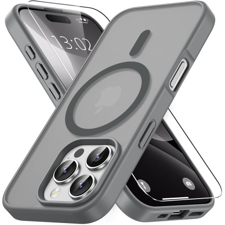 Vansdon Magnétique Coque pour iPhone 16 Pro avec 1 Verre Trempé, Compatible avec MagSafe, Protection Contre Les Chutes de qualit