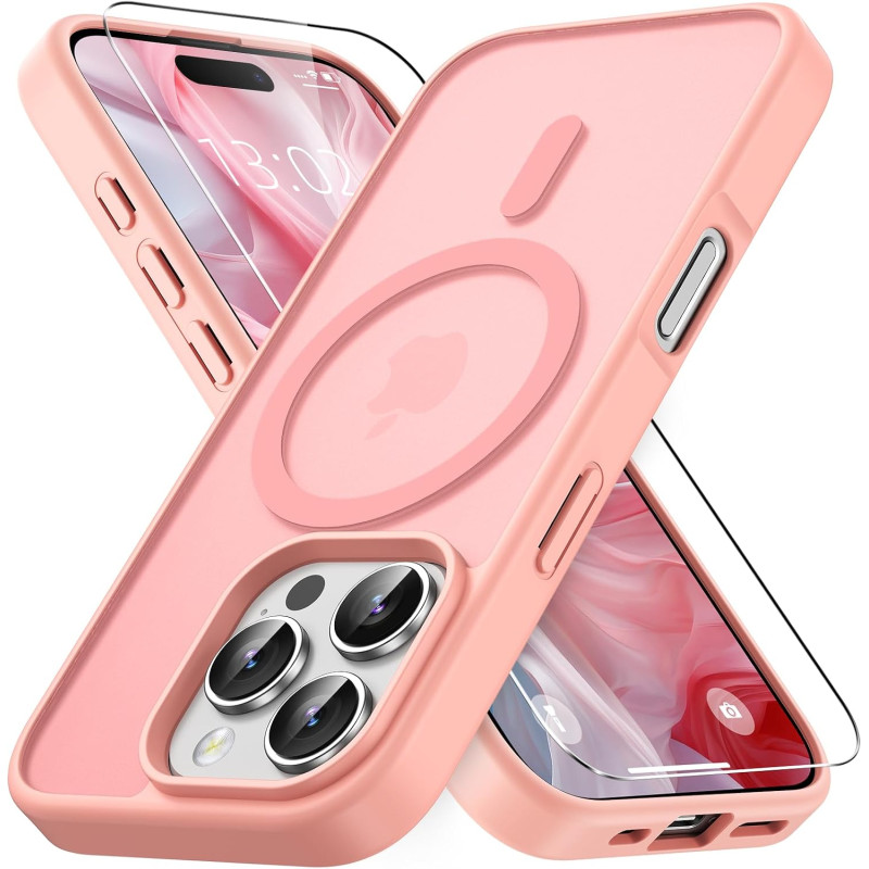 Vansdon Magnétique Coque pour iPhone 16 Pro avec 1 Verre Trempé, Compatible avec MagSafe, Protection Contre Les Chutes de qualit