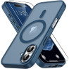 Coque Vansdon Magnétique pour iPhone 16 avec 1 Verre Trempé, Compatible MagSafe, Protection Militaire, Coque Mat Translucide Fin