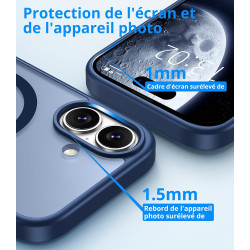 Vansdon Magnétique Coque pour iPhone 16 avec 1 Verre Trempé, Compatible avec MagSafe, Protection Contre Les Chutes de qualité Mi