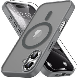 Vansdon Magnétique Coque pour iPhone 16 avec 1 Verre Trempé, Compatible avec MagSafe, Protection Contre Les Chutes de qualité Mi