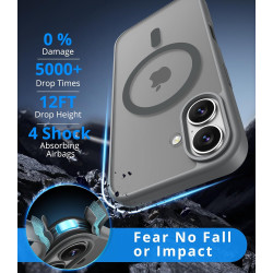 Vansdon Magnétique Coque pour iPhone 16 avec 1 Verre Trempé, Compatible avec MagSafe, Protection Contre Les Chutes de qualité Mi