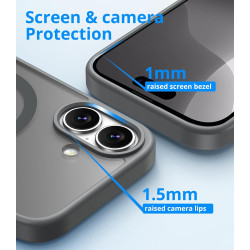 Vansdon Magnétique Coque pour iPhone 16 avec 1 Verre Trempé, Compatible avec MagSafe, Protection Contre Les Chutes de qualité Mi