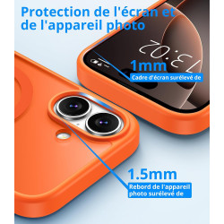 Vansdon magnétique coque pour iphone 16 avec 1 verre trempé, compatible avec magsafe, protection contre les chutes de qualité mi