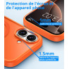 Vansdon magnétique coque pour iphone 16 avec 1 verre trempé, compatible avec magsafe, protection contre les chutes de qualité mi