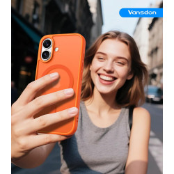 Vansdon magnétique coque pour iphone 16 avec 1 verre trempé, compatible avec magsafe, protection contre les chutes de qualité mi