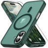 Coque Vansdon Magnétique pour iPhone 16 avec 1 Verre Trempé, Compatible MagSafe, Protection Militaire, Coque Mat Translucide Fin