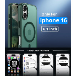 Coque Vansdon Magnétique pour iPhone 16 avec 1 Verre Trempé, Compatible MagSafe, Protection Militaire, Coque Mat Translucide Fin