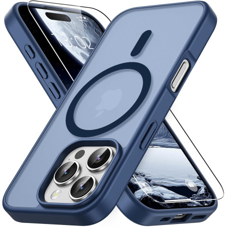 Vansdon Magnétique Coque pour iPhone 16 Pro Max avec 1 Verre Trempé, Compatible avec MagSafe, Protection Contre Les Chutes de qu