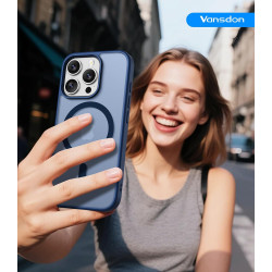 Vansdon Magnétique Coque pour iPhone 16 Pro Max avec 1 Verre Trempé, Compatible avec MagSafe, Protection Contre Les Chutes de qu