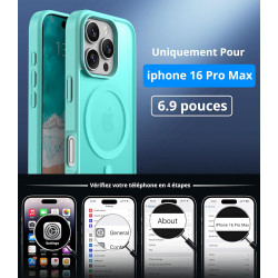 Vansdon Magnétique Coque pour iPhone 16 Pro Max avec 1 Verre Trempé, Compatible avec MagSafe, Protection Contre Les Chutes de qu