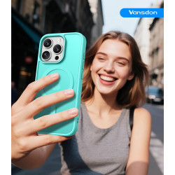 Vansdon Magnétique Coque pour iPhone 16 Pro Max avec 1 Verre Trempé, Compatible avec MagSafe, Protection Contre Les Chutes de qu