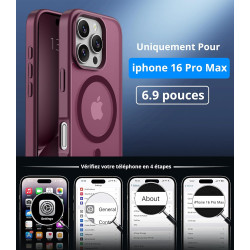 Vansdon Magnétique Coque pour iPhone 16 Pro Max avec 1 Verre Trempé, Compatible avec MagSafe, Protection Contre Les Chutes de qu