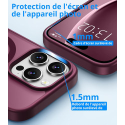 Vansdon Magnétique Coque pour iPhone 16 Pro Max avec 1 Verre Trempé, Compatible avec MagSafe, Protection Contre Les Chutes de qu
