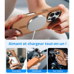 Vansdon Magnétique Coque pour iPhone 16 Pro Max avec 1 Verre Trempé, Compatible avec MagSafe, Protection Contre Les Chutes de qu