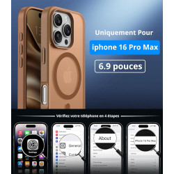 Vansdon Magnétique Coque pour iPhone 16 Pro Max avec 1 Verre Trempé, Compatible avec MagSafe, Protection Contre Les Chutes de qu