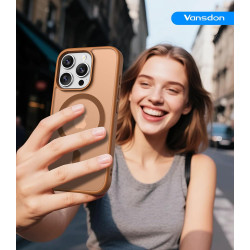 Vansdon Magnétique Coque pour iPhone 16 Pro Max avec 1 Verre Trempé, Compatible avec MagSafe, Protection Contre Les Chutes de qu