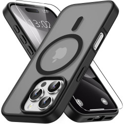 Vansdon Magnétique Coque pour iPhone 16 Pro Max avec 1 Verre Trempé, Compatible avec MagSafe, Protection Contre Les Chutes de qu