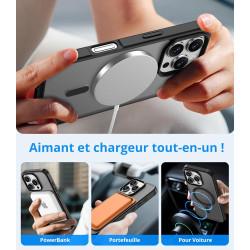 Vansdon Magnétique Coque pour iPhone 16 Pro Max avec 1 Verre Trempé, Compatible avec MagSafe, Protection Contre Les Chutes de qu