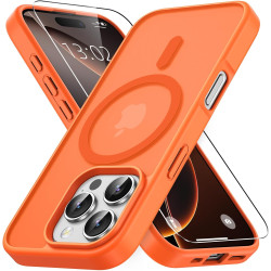 Vansdon magnétique coque pour iphone 16 pro max avec 1 verre trempé, compatible avec magsafe, protection contre les chutes de qu