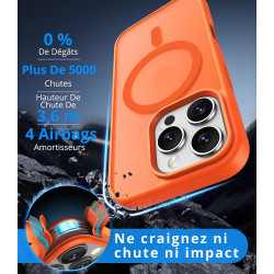 Vansdon magnétique coque pour iphone 16 pro max avec 1 verre trempé, compatible avec magsafe, protection contre les chutes de qu