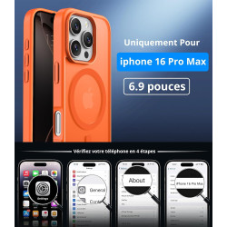 Vansdon magnétique coque pour iphone 16 pro max avec 1 verre trempé, compatible avec magsafe, protection contre les chutes de qu