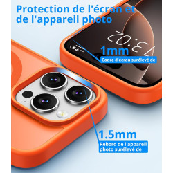 Vansdon magnétique coque pour iphone 16 pro max avec 1 verre trempé, compatible avec magsafe, protection contre les chutes de qu