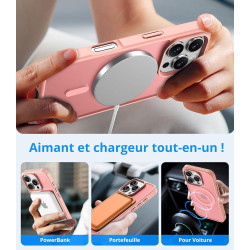 Vansdon Magnétique Coque pour iPhone 16 Pro Max avec 1 Verre Trempé, Compatible avec MagSafe, Protection Contre Les Chutes de qu