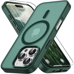 Vansdon Magnétique Coque pour iPhone 16 Pro Max avec 1 Verre Trempé, Compatible avec MagSafe, Protection Contre Les Chutes de qu