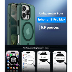 Vansdon Magnétique Coque pour iPhone 16 Pro Max avec 1 Verre Trempé, Compatible avec MagSafe, Protection Contre Les Chutes de qu