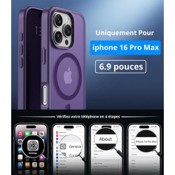 Vansdon Magnétique Coque pour iPhone 16 Pro Max avec 1 Verre Trempé, Compatible avec MagSafe, Protection Contre Les Chutes de qu