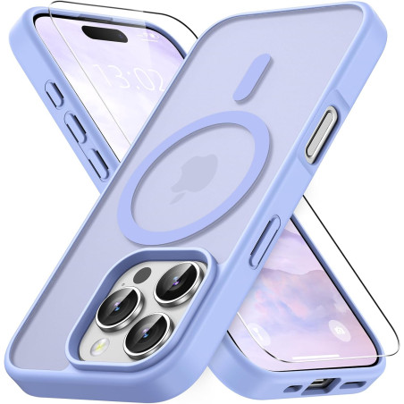 Vansdon Magnétique Coque pour iPhone 16 Pro Max avec 1 Verre Trempé, Compatible avec MagSafe, Protection Contre Les Chutes de qu