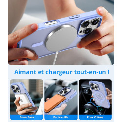 Vansdon Magnétique Coque pour iPhone 16 Pro Max avec 1 Verre Trempé, Compatible avec MagSafe, Protection Contre Les Chutes de qu