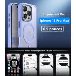 Vansdon Magnétique Coque pour iPhone 16 Pro Max avec 1 Verre Trempé, Compatible avec MagSafe, Protection Contre Les Chutes de qu
