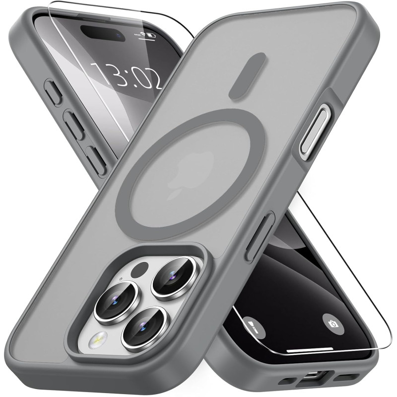 Vansdon Magnétique Coque pour iPhone 16 Pro Max avec 1 Verre Trempé, Compatible avec MagSafe, Protection Contre Les Chutes de qu