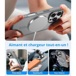 Vansdon Magnétique Coque pour iPhone 16 Pro Max avec 1 Verre Trempé, Compatible avec MagSafe, Protection Contre Les Chutes de qu