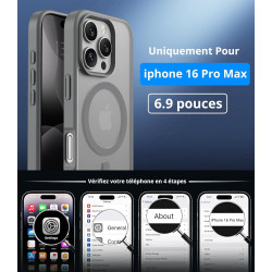 Vansdon Magnétique Coque pour iPhone 16 Pro Max avec 1 Verre Trempé, Compatible avec MagSafe, Protection Contre Les Chutes de qu