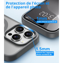 Vansdon Magnétique Coque pour iPhone 16 Pro Max avec 1 Verre Trempé, Compatible avec MagSafe, Protection Contre Les Chutes de qu
