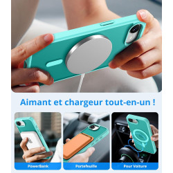 Vansdon Magnétique Coque pour iPhone 16e / iPhone 17e avec 1 Verre Trempé, Compatible avec MagSafe, Protection Contre Les Chutes