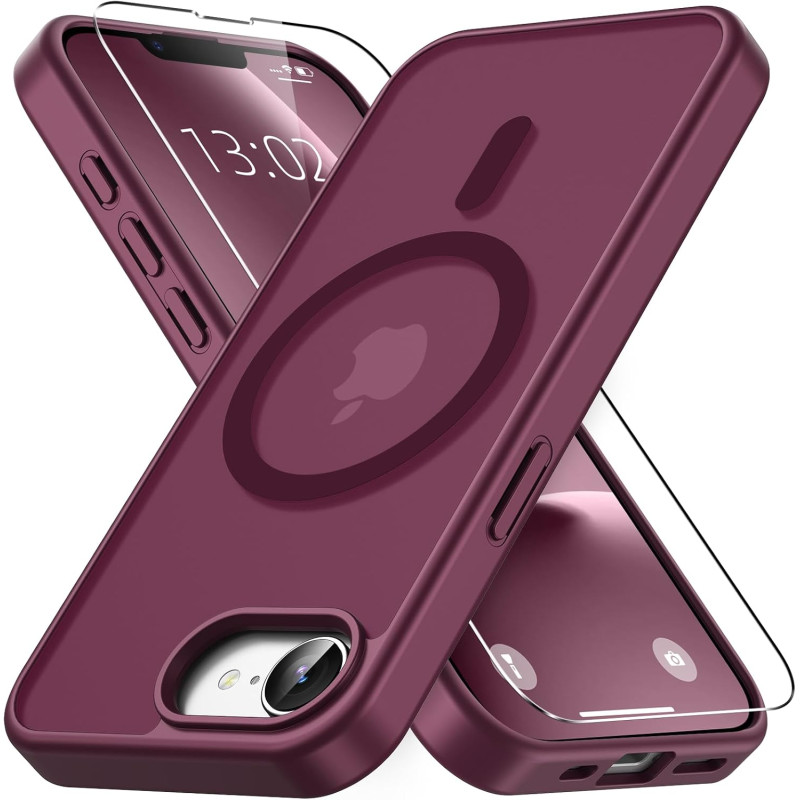 Vansdon Magnétique Coque pour iPhone 16e / iPhone 17e avec 1 Verre Trempé, Compatible avec MagSafe, Protection Contre Les Chutes