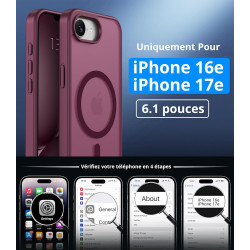 Vansdon Magnétique Coque pour iPhone 16e / iPhone 17e avec 1 Verre Trempé, Compatible avec MagSafe, Protection Contre Les Chutes